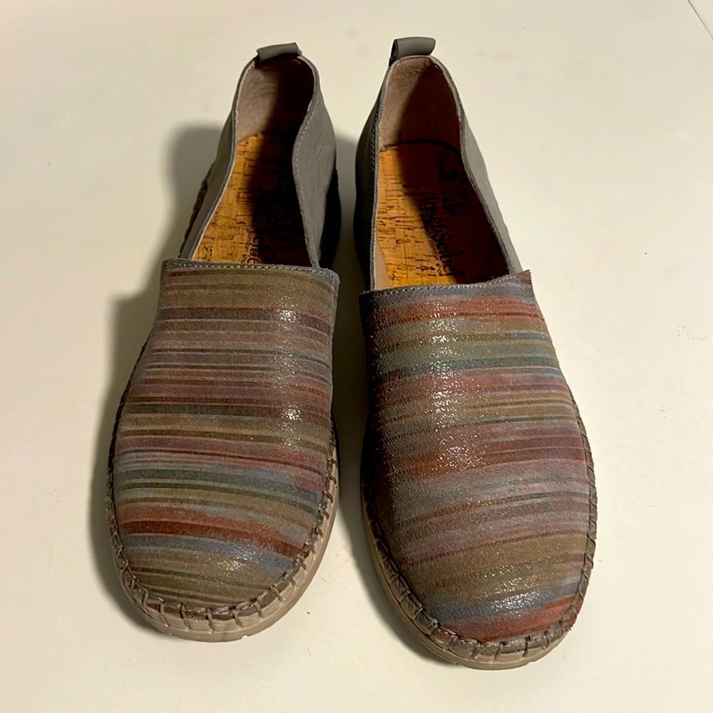 🦚🦚🦚 JOSEF SEIBEL CORK MULTICOLOR SHOES SIZE 39 EUC 🦚🦚🦚